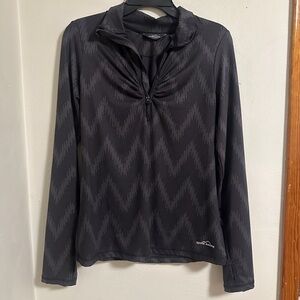 Eddie Bauer Black and Gray Athletic Quarter Zip